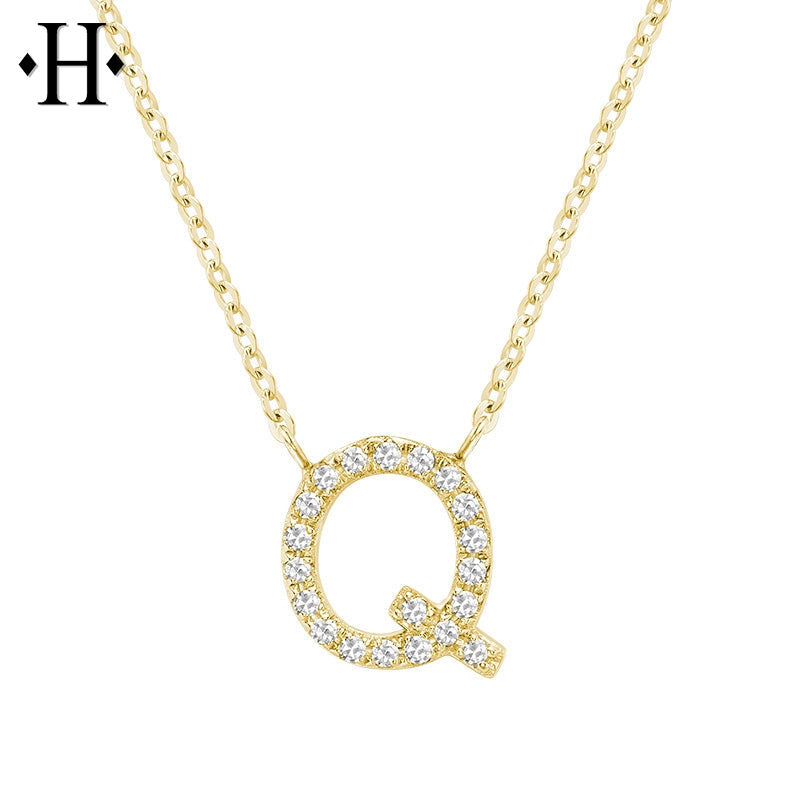 10kt Natural Diamond Initial Pendants