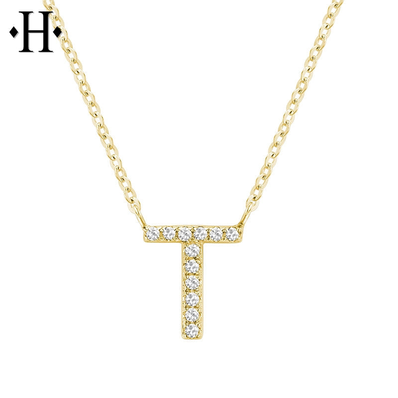 10kt Natural Diamond Initial Pendants