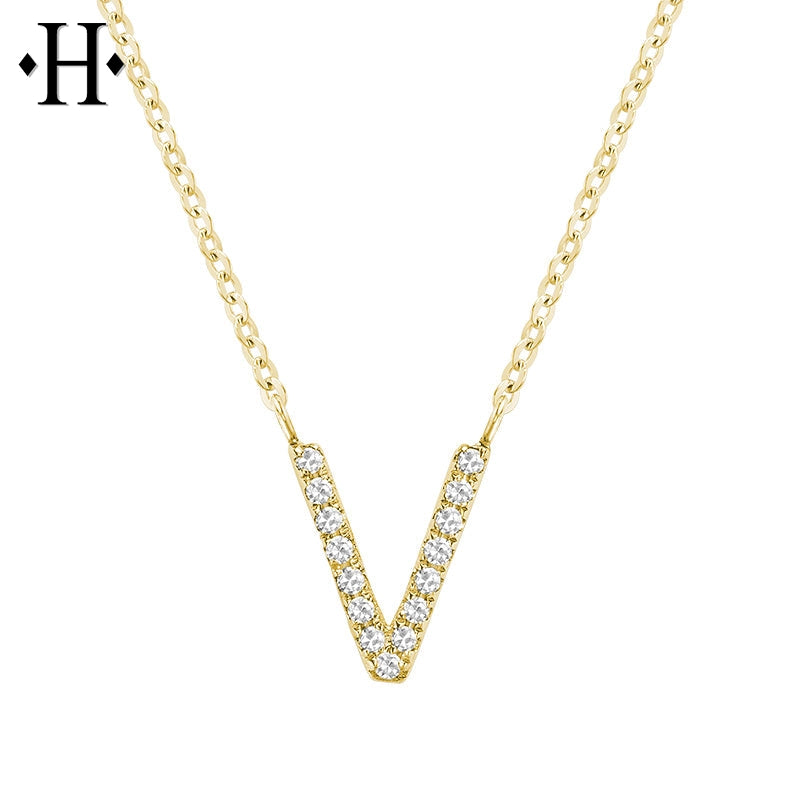 10kt Natural Diamond Initial Pendants