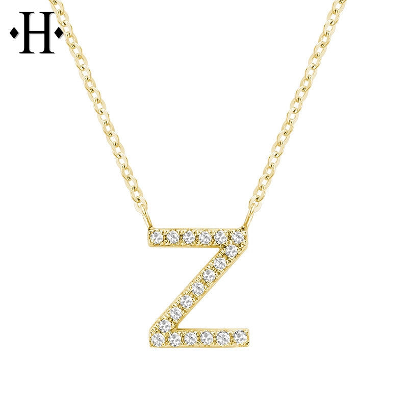 10kt Natural Diamond Initial Pendants