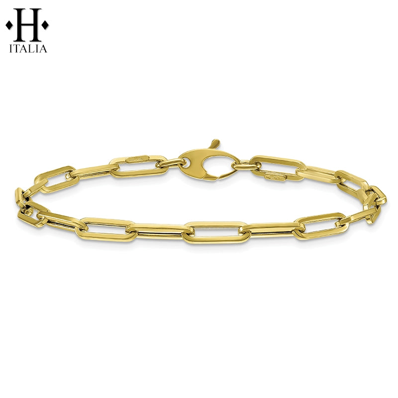 10kt Italian Paper Clip Link Bracelet