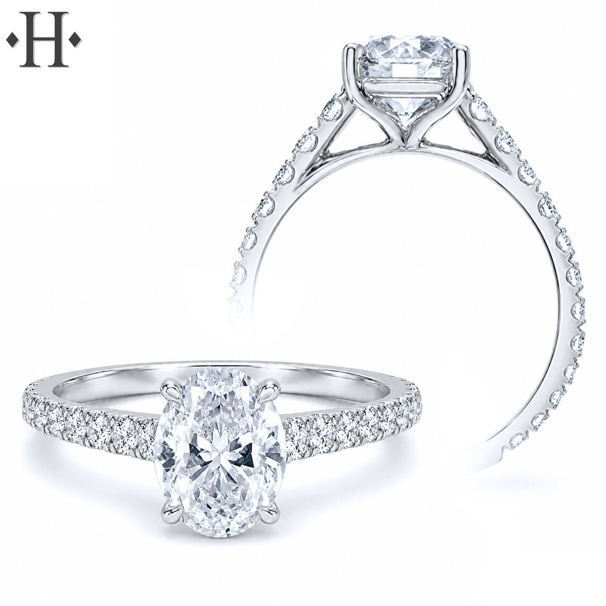 2.00ctw Oval Cut Lab Grown Diamond Ring