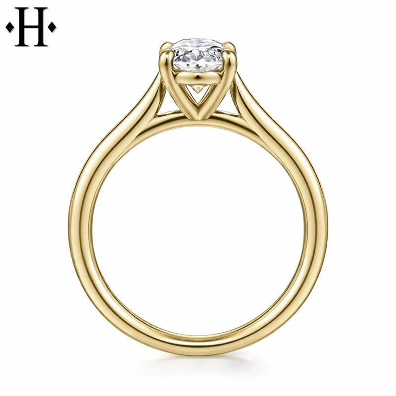 0.75ctr-1.25ctr Oval Cut Natural Diamond Ring Tailor Made