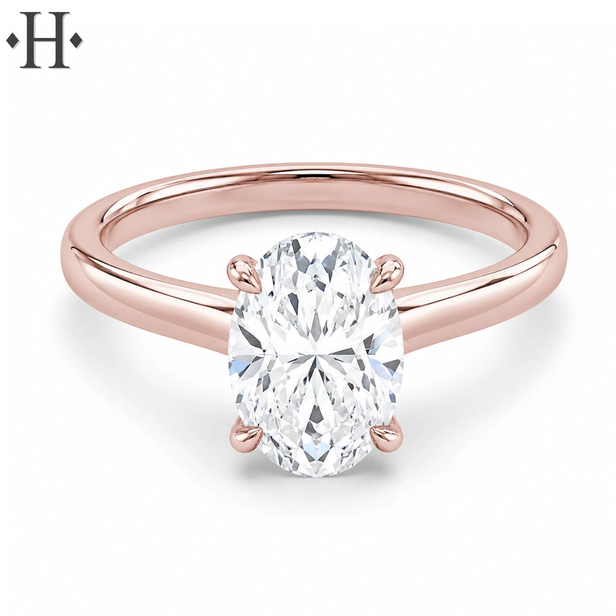 1.00ctr-3.00ctr Oval Cut Lab Grown Diamond Ring Tailor Made