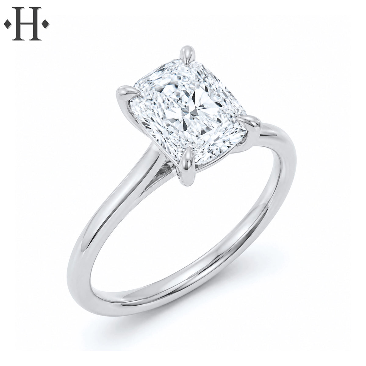 1.00ctr-3.00ctr Elongated Cushion Cut Lab Grown Diamond Ring Tailor Made