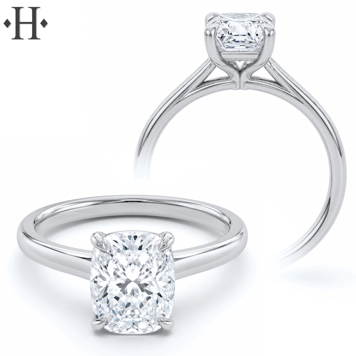 1.50ctw Elongated Cushion Cut Lab Grown Diamond Ring
