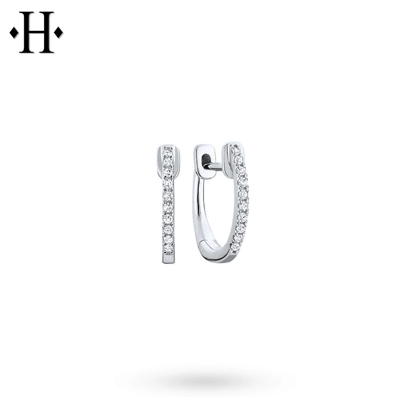 Natural Diamond Hoop Earrings 12mm