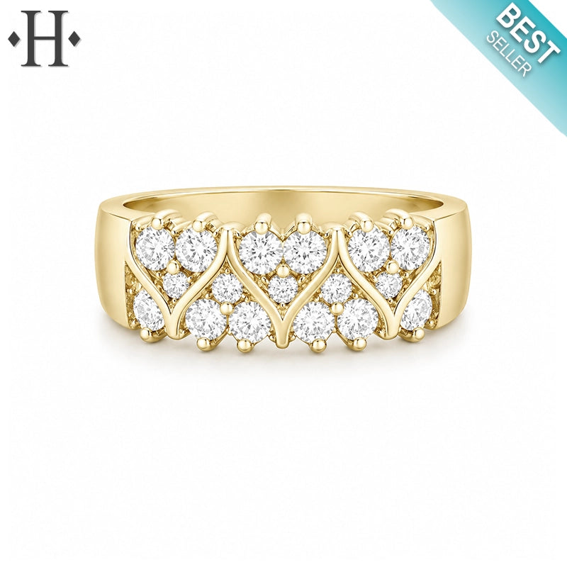 0.50ctw Natural Diamond Heart Ring 6.7mm