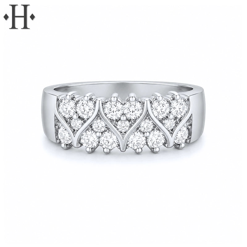 0.50ctw Natural Diamond Heart Ring 6.7mm