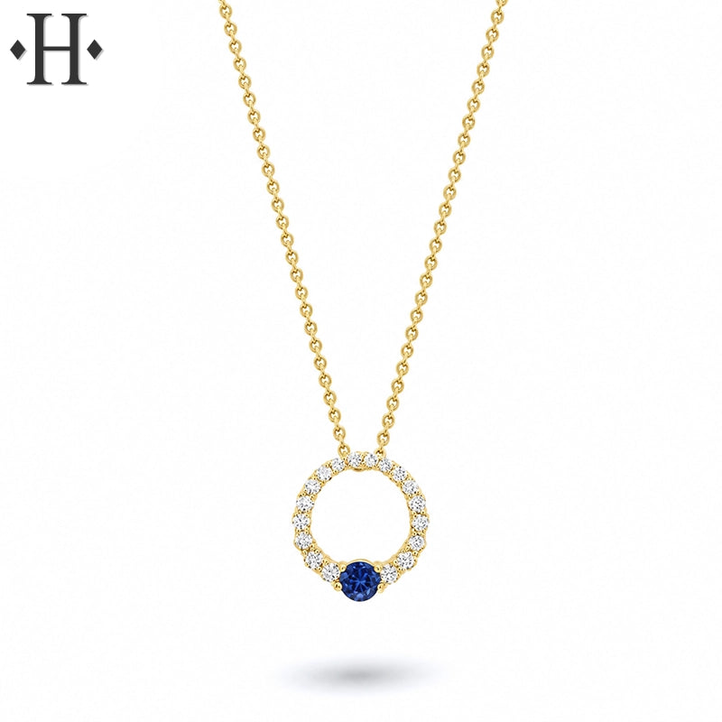 14kt Genuine Sapphire & Diamond Necklace