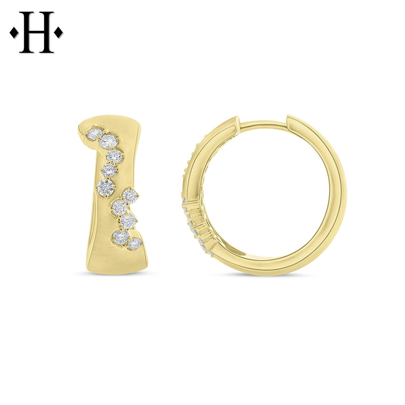 0.42ctw Natural Diamond Hoop Earrings