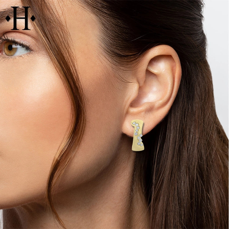 0.42ctw Natural Diamond Hoop Earrings