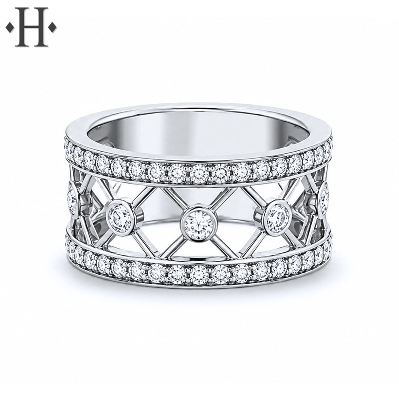 1.00ctw Natural Diamond Channel Pavé Ring 10.2mm