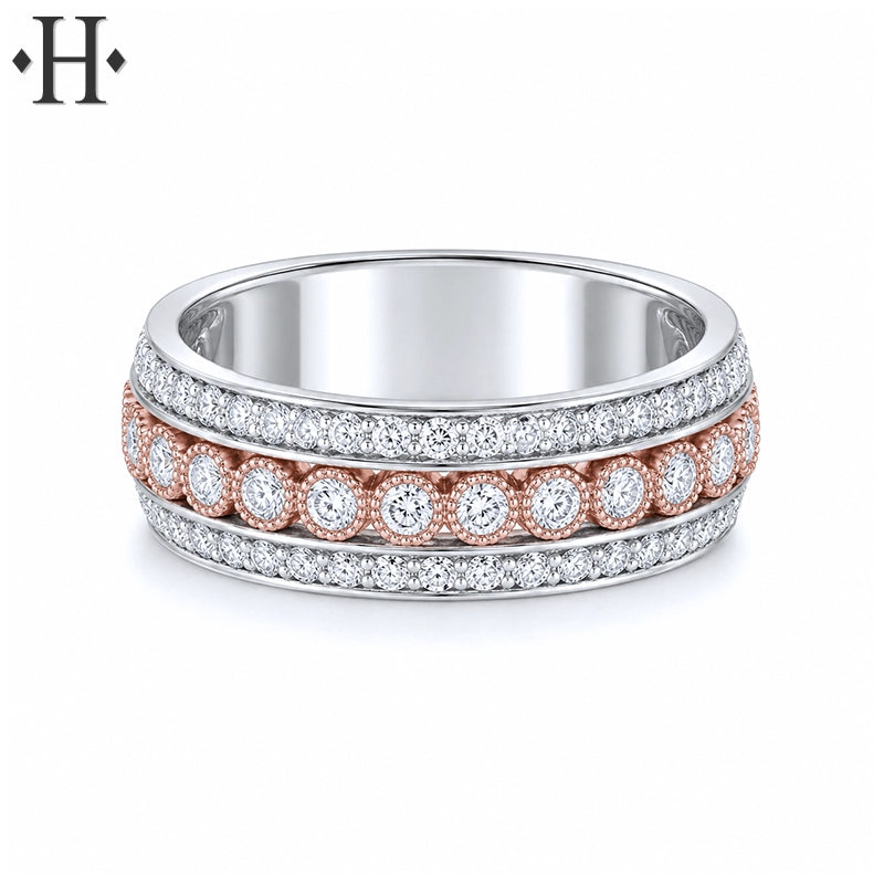1.00ctw Natural Diamond Pavé Ring 6.8mm