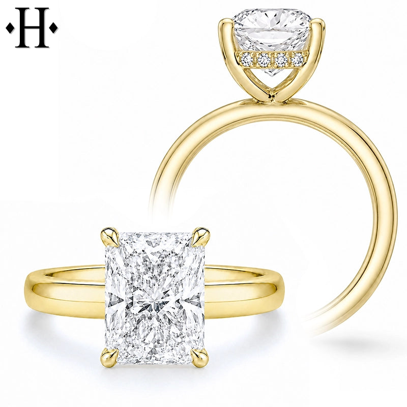 3.09ctw Radiant Cut Lab Grown Diamond Ring