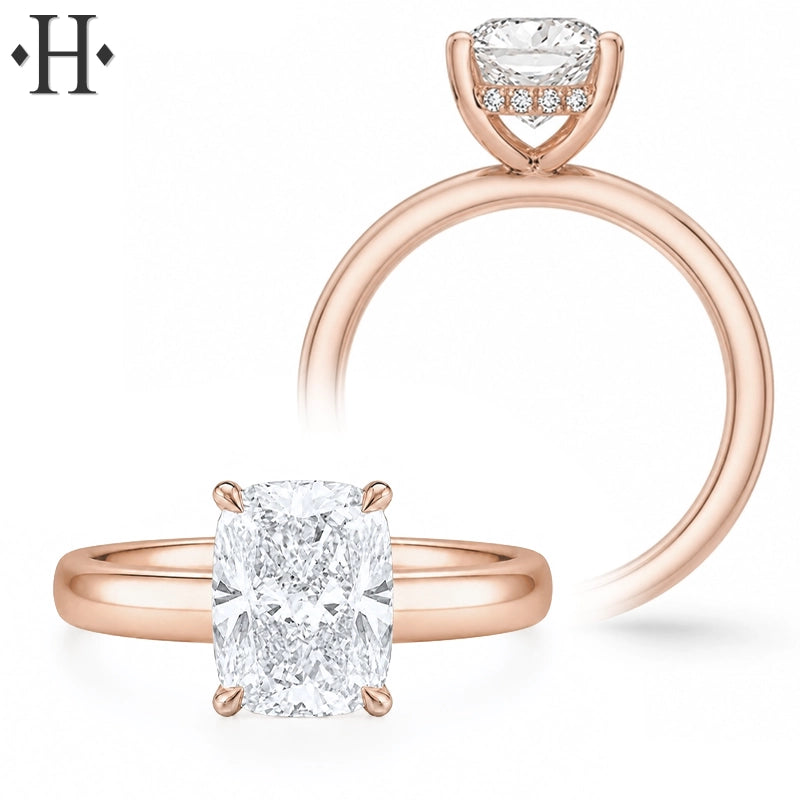 1.50ctr-4.00ctr Elongated Cushion Cut Lab Grown Diamond Ring Tailor Made