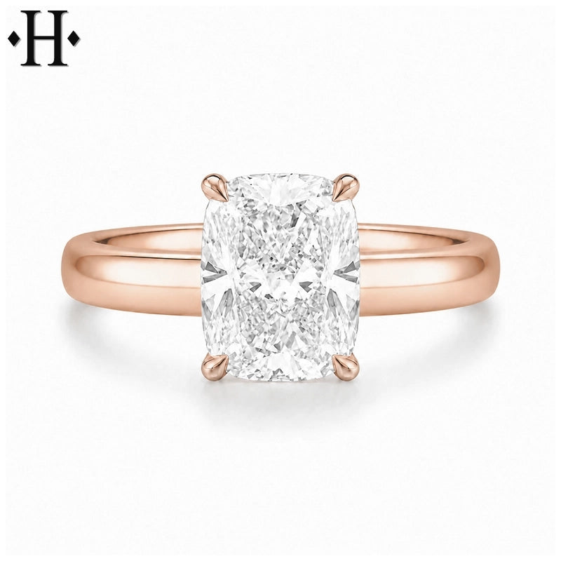 1.50ctr-4.00ctr Elongated Cushion Cut Lab Grown Diamond Ring Tailor Made