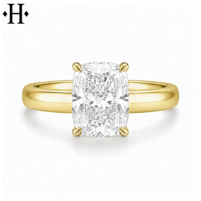 1.50ctr-4.00ctr Elongated Cushion Cut Lab Grown Diamond Ring Tailor Made