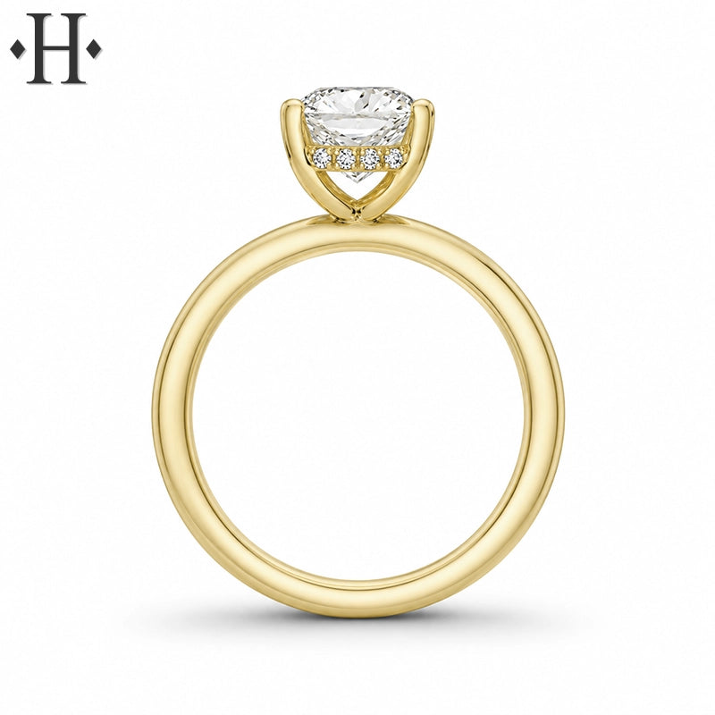 1.50ctr-4.00ctr Elongated Cushion Cut Lab Grown Diamond Ring Tailor Made