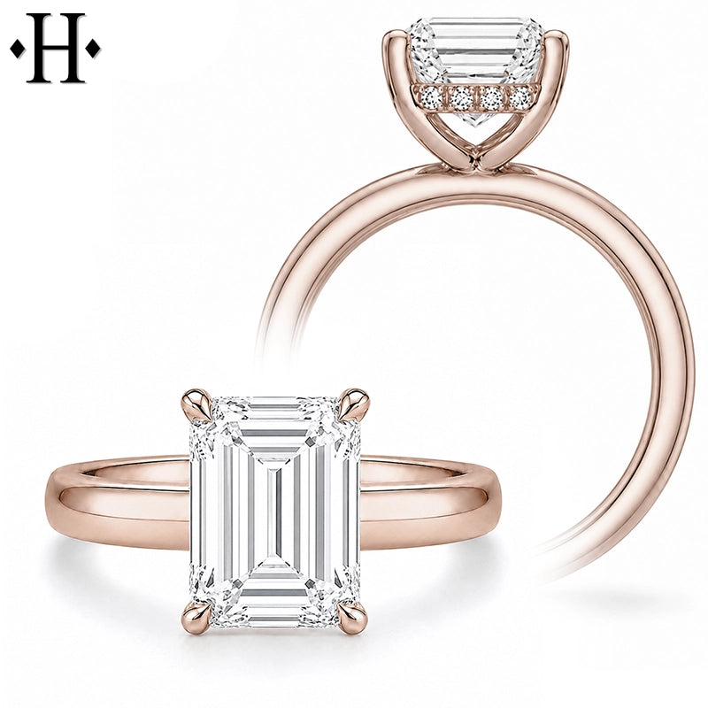 1.50ctr-4.00ctr Emerald Cut Lab Grown Diamond Ring