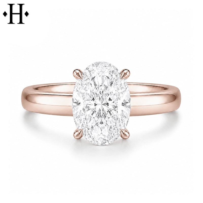 1.50ctr-4.00ctr Oval Cut Lab Grown Diamond Ring