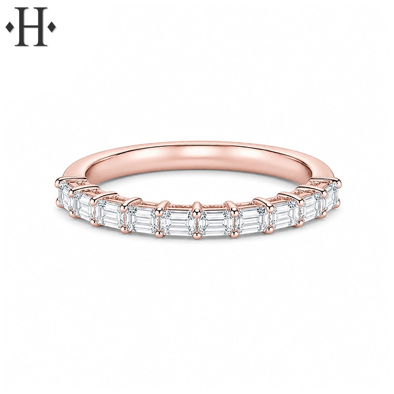 0.50ctw Lab Grown Emerald Cut Diamond Ring 2.5mm