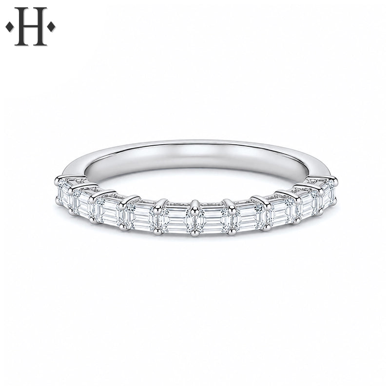0.50ctw Lab Grown Emerald Cut Diamond Ring 2.5mm