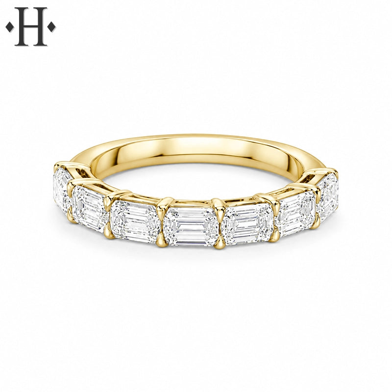 2.10ctw Lab Grown Emerald Cut Diamond Ring 3.5mm