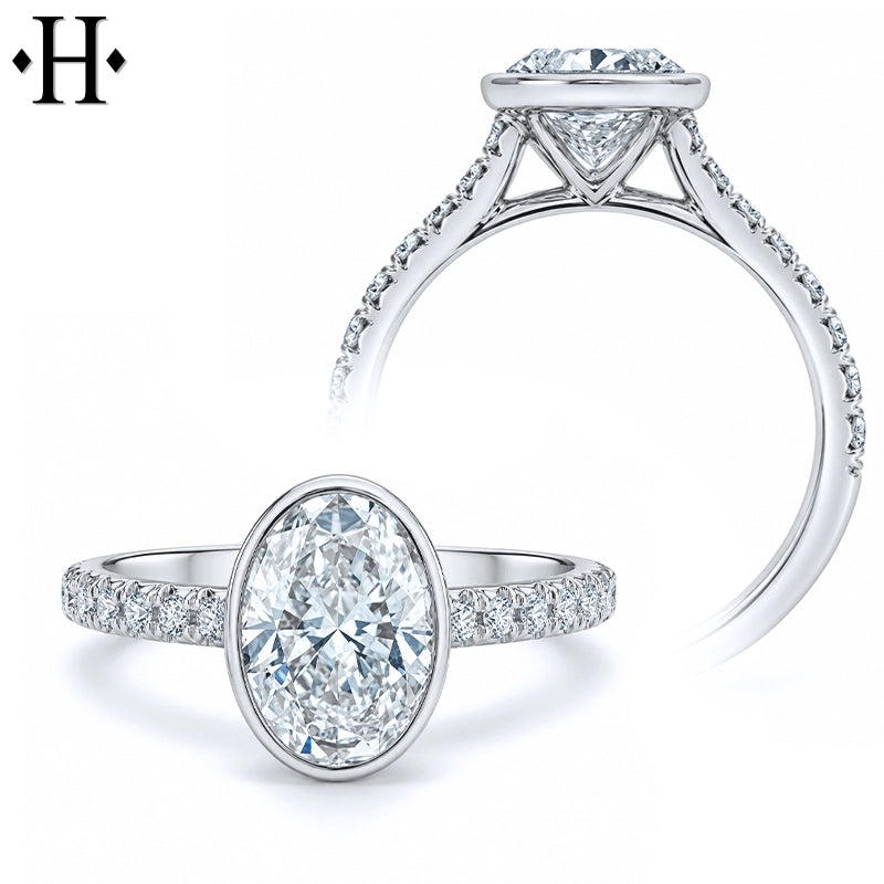 1.25ctr-2.50ctr Oval Cut Lab Grown Diamond Ring Tailor Made