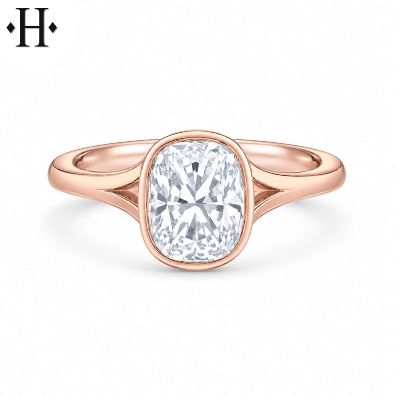 1.50ctr-2.50ctr Elongated Cushion Cut Lab Grown Diamond Ring