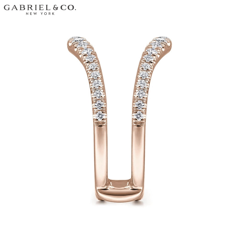 0.50ctw Natural Diamond French Pavé Curved Ring Jacket 6.0mm