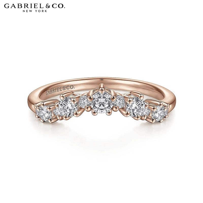0.40ctw Natural Diamond Curved Ring 1.5mm