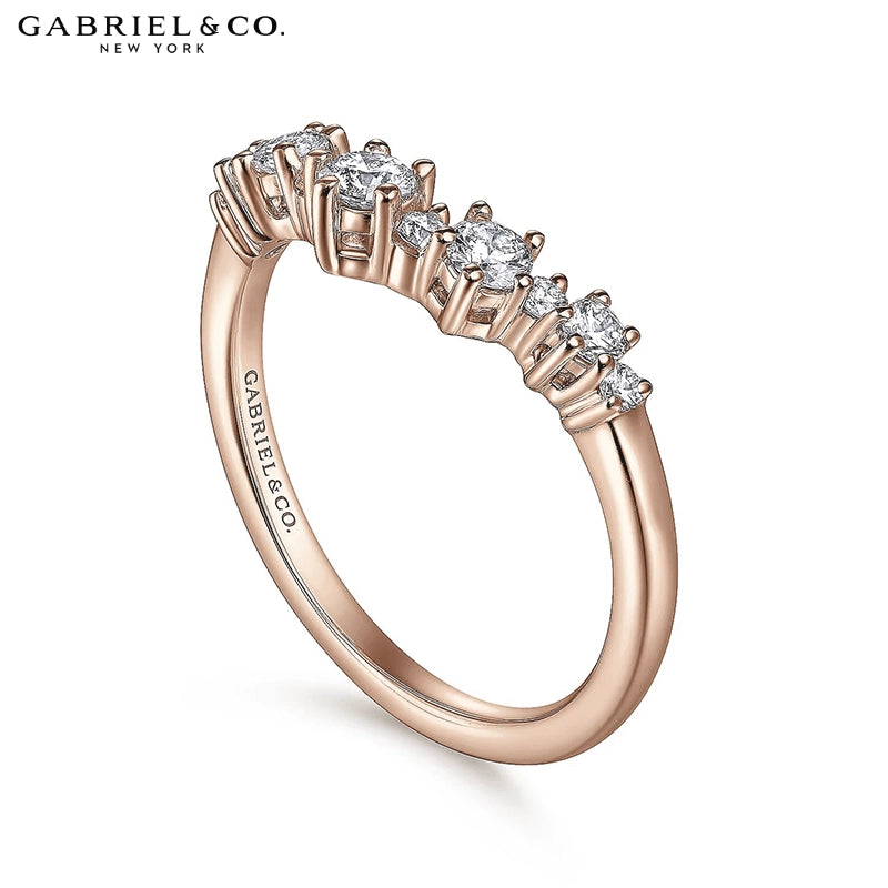 0.40ctw Natural Diamond Curved Ring 1.5mm