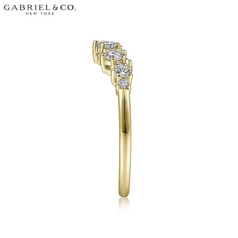 0.40ctw Natural Diamond Curved Ring 1.5mm