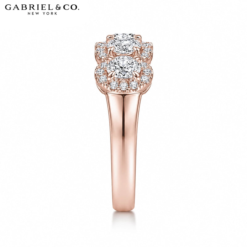 0.95ctw Natural Oval Diamond Pavé Halo Ring 6.7mm