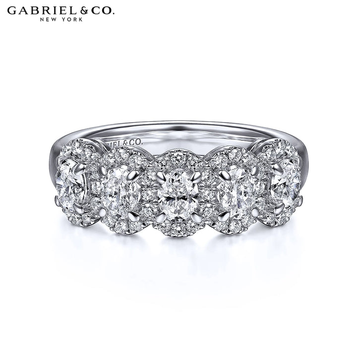 Natural Oval Diamond Pavé Halo Ring 6.7mm
