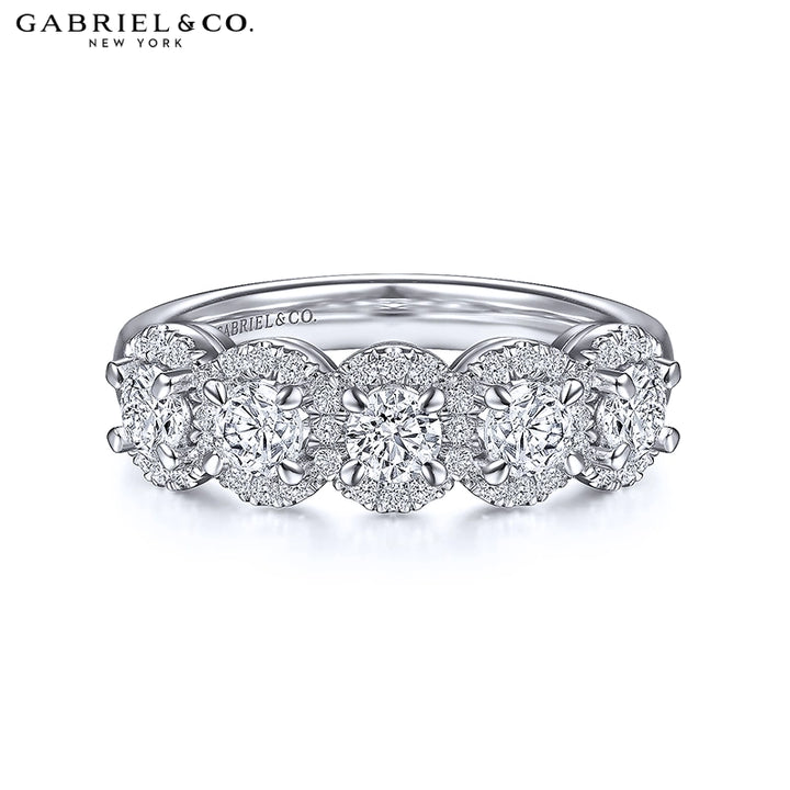 Natural Diamond Pavé Halo Ring 5.9mm