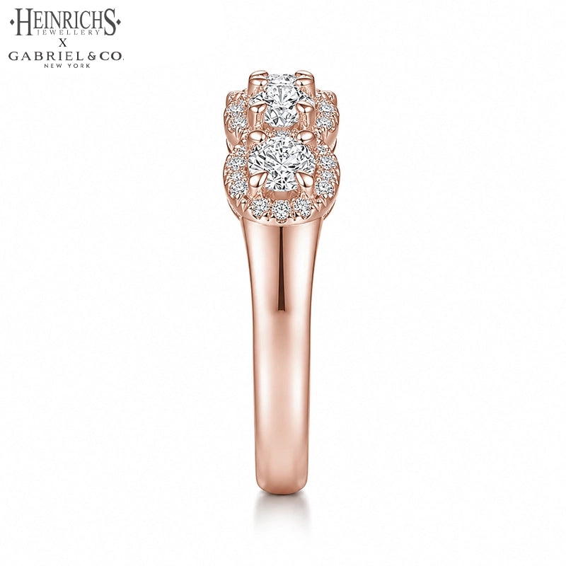 1.04ctw Lab Grown Diamond Pavé Halo Ring 5.9mm
