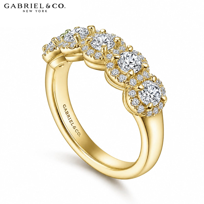 1.04ctw Natural Diamond Pavé Halo Ring 5.9mm