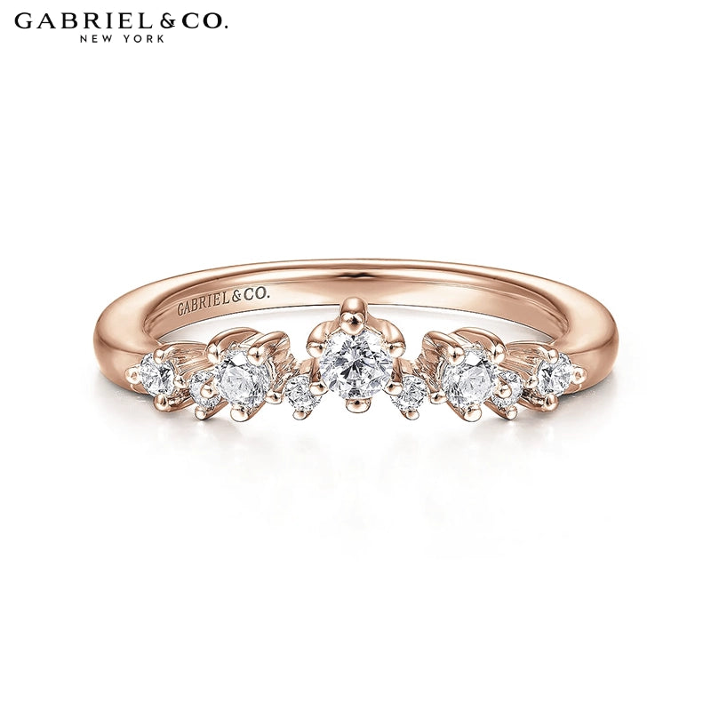 0.25ctw Natural Diamond Curved Ring 1.8mm