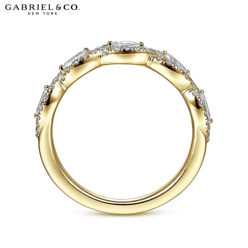 0.50ctw Natural Marquise Diamond French Pavé Halo Ring 4.5mm