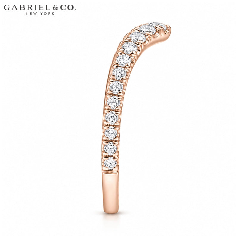 0.50ctw Natural Diamond French Pavé Chevron Ring 1.7mm