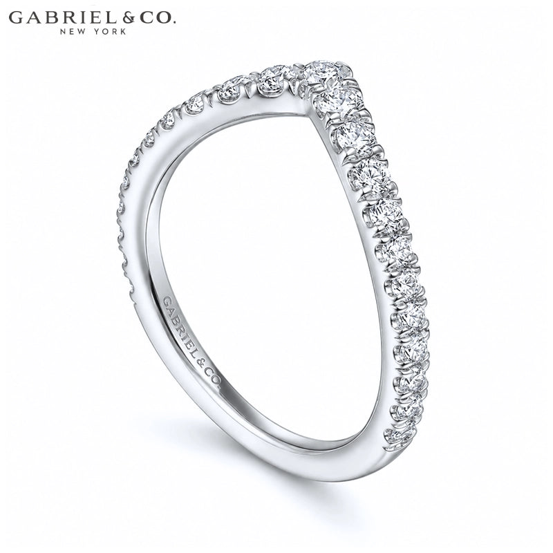 0.50ctw Natural Diamond French Pavé Chevron Ring 1.7mm