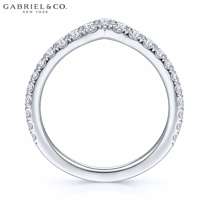 0.50ctw Natural Diamond French Pavé Chevron Ring 1.7mm