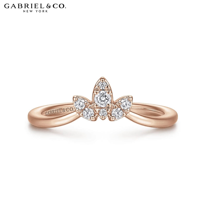 0.10ctw Natural Diamond Set Curved Ring 1.6mm