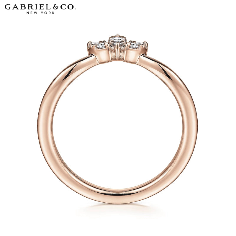 0.10ctw Natural Diamond Set Curved Ring 1.6mm