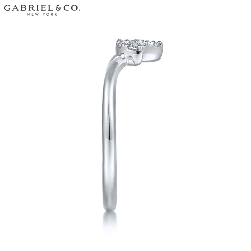 0.10ctw Natural Diamond Set Curved Ring 1.6mm