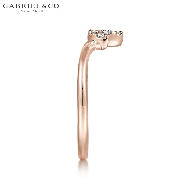 0.10ctw Natural Diamond Set Curved Ring 1.6mm