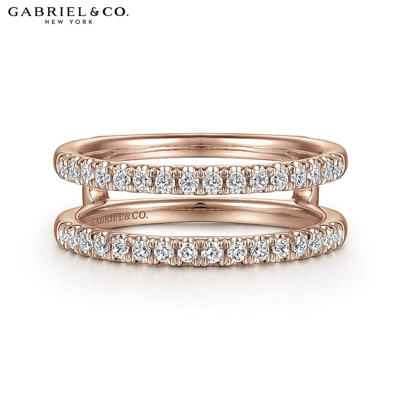 0.40ctw Natural Diamond French Pavé Ring Jacket 6.5mm