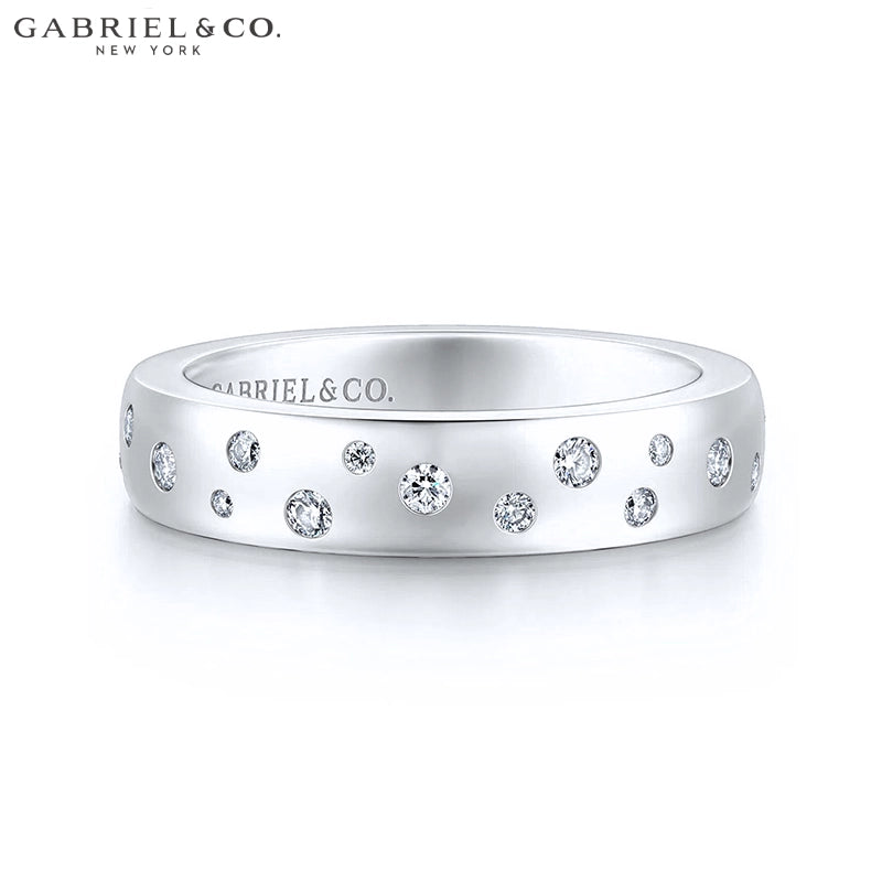 0.24ctw Natural Diamond Burnished Set Ring 4.2mm